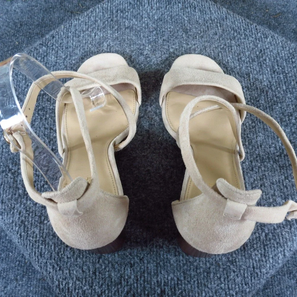 Michael Kors PV20C Women‎ Wedge Sandals Sz 9.5M Dress Casual Beige Suede Strappy